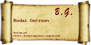 Bodai Gerzson névjegykártya